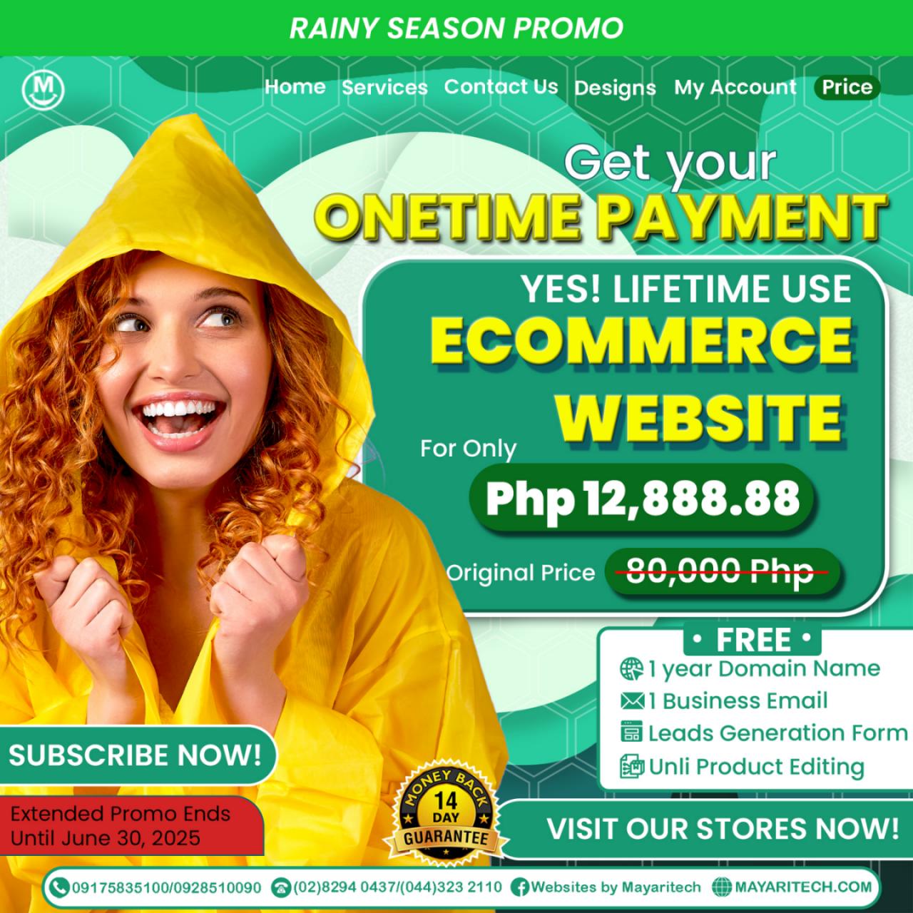 Rainy Season Sale One Time Payment Ecommerce Website For Only 12,888.88