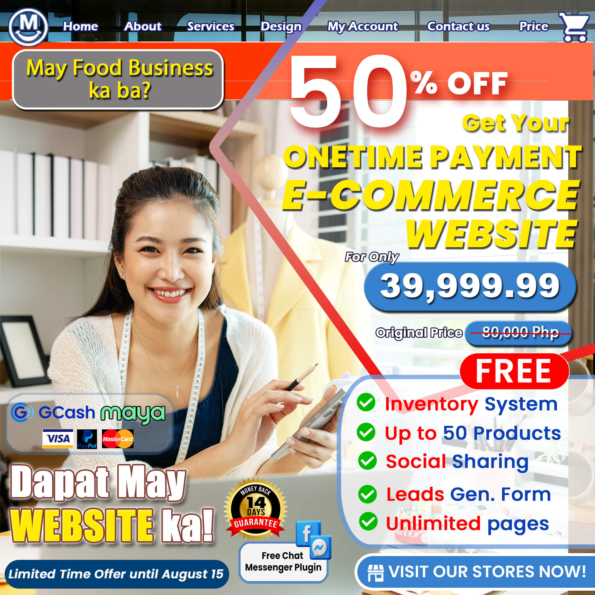 GET YOUR ONE-TIME PAYMENT E-Commerce Website that starts at 39,999.99 Php! 🚀